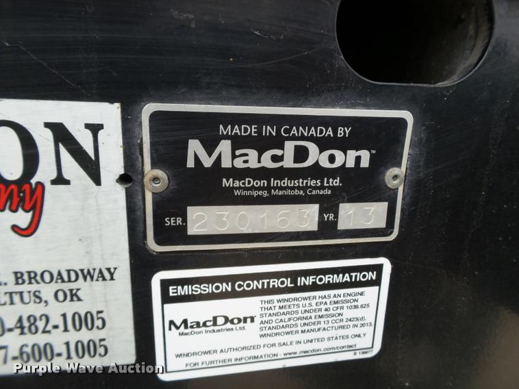 image for item L1626 2013 MacDon M205 self-propelled windrower