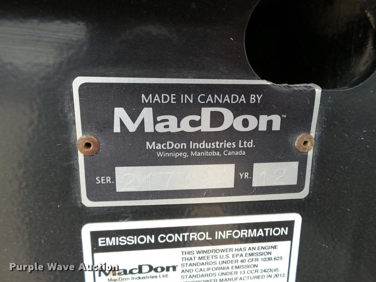 image for item L1627 2012 MacDon M205 self-propelled windrower