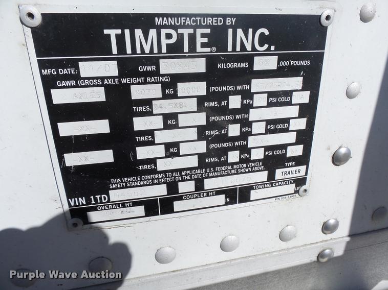 image for item DB1909 2008 Timpte double hopper grain trailer