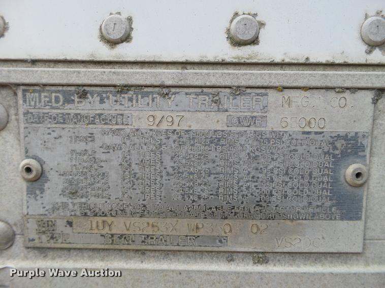 image for item DB5475 1998 Utility Trailers dry van trailer