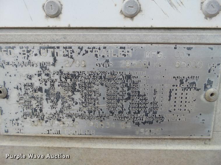 image for item DB5476 1999 Utility Trailers dry van trailer