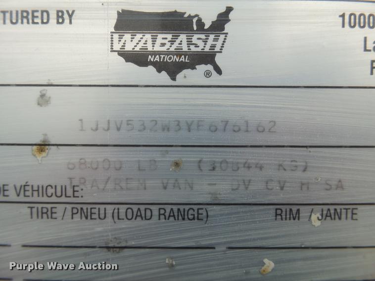 image for item DB5485 2000 Wabash dry van trailer