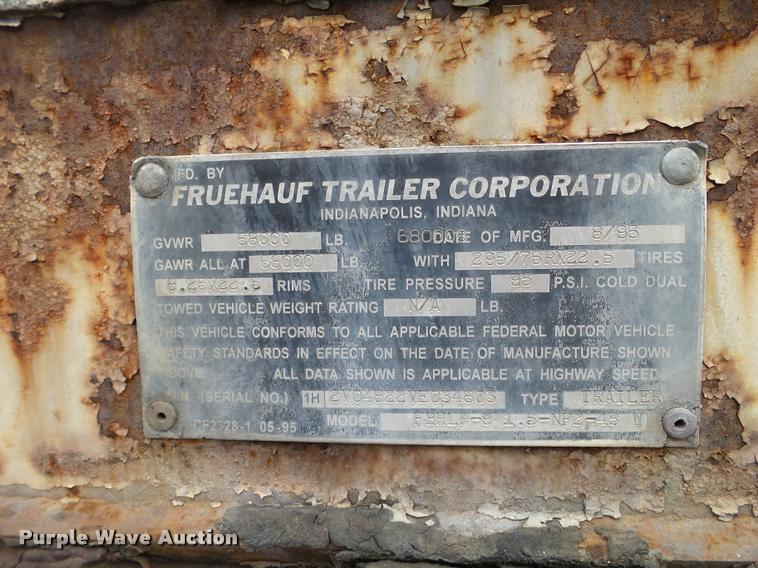 image for item DB5489 1995 Fruehauf dry van trailer