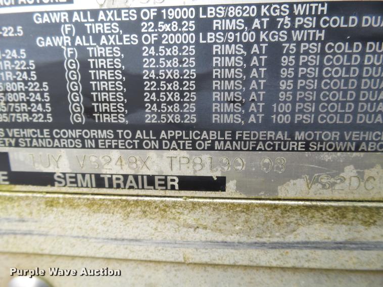 image for item DB5493 1996 Utility Trailers dry van trailer