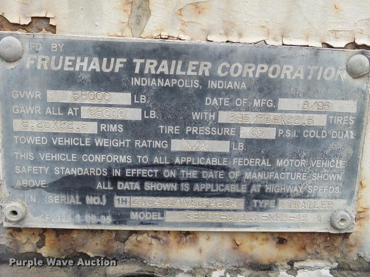 image for item DB5495 1997 Fruehauf dry van trailer