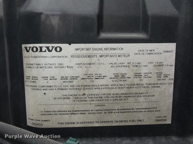 image for item J1574 2007 Volvo VNL semi truck