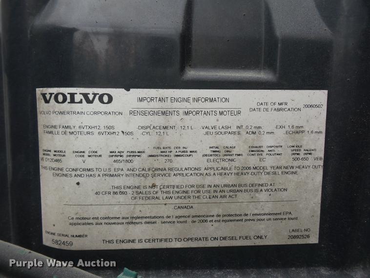 image for item J1574 2007 Volvo VNL semi truck