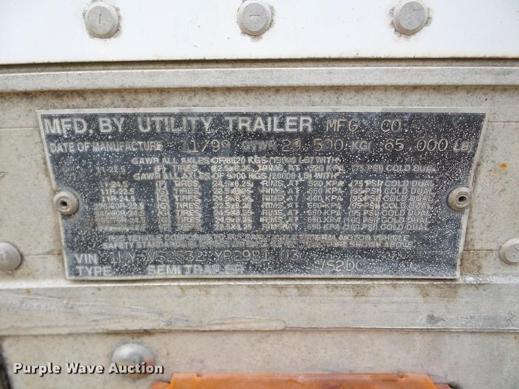 image for item K6167 2000 Utility dry van trailer