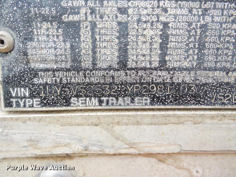 image for item K6167 2000 Utility dry van trailer