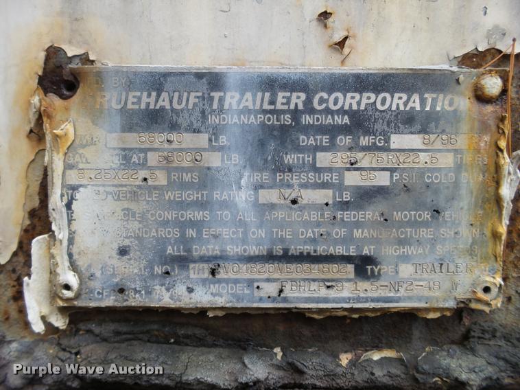 image for item K6168 1997 Fruehauf dry van trailer