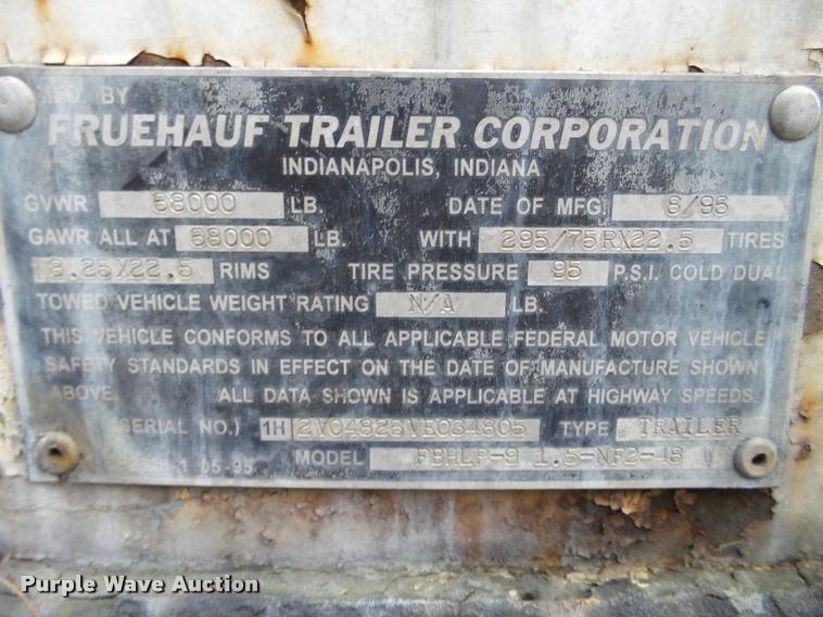 image for item K6169 1997 Fruehauf dry van trailer