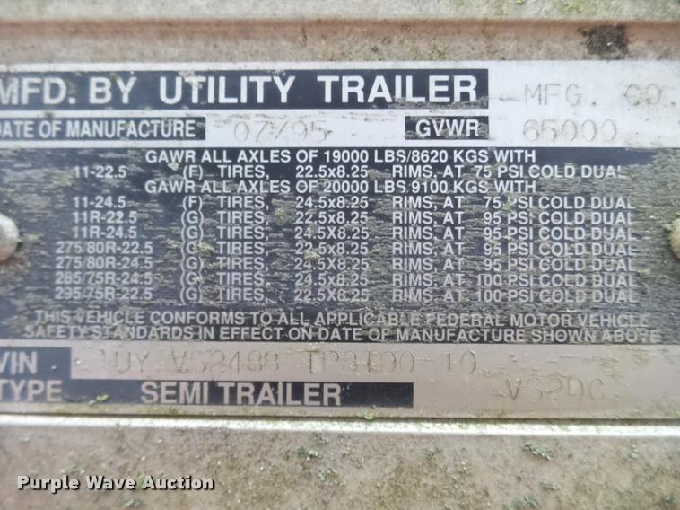 image for item K6170 1996 Utility dry van trailer