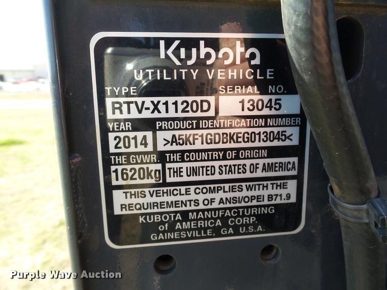 image for item AP9293 2014 Kubota RTV-X1120D utility vehicle