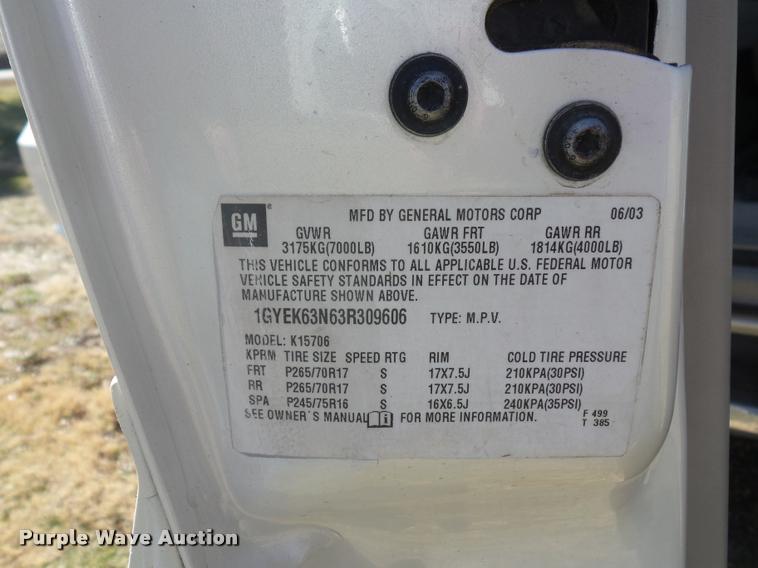 image for item BI9122 2003 Cadillac Escalade SUV