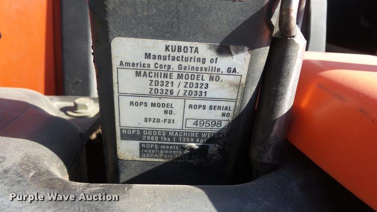 image for item BY9008 Kubota ZD331 lawn mower