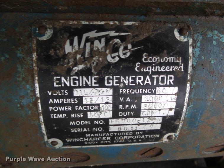 image for item CB9829 Winco F5000-12 generator