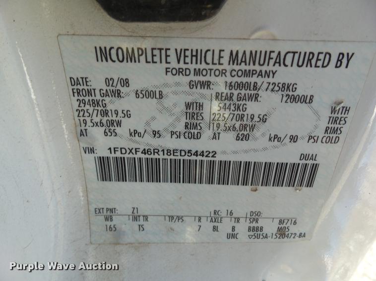 image for item CB9856 2008 Ford F450 Super Duty flatbed truck