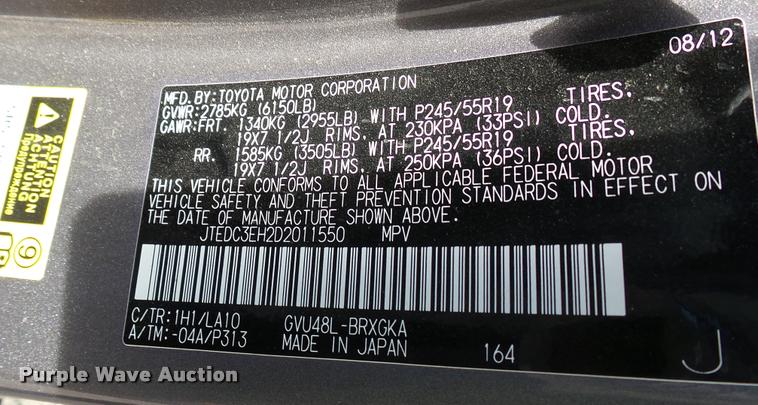 image for item DA0406 2013 Toyota Highlander Limited SUV