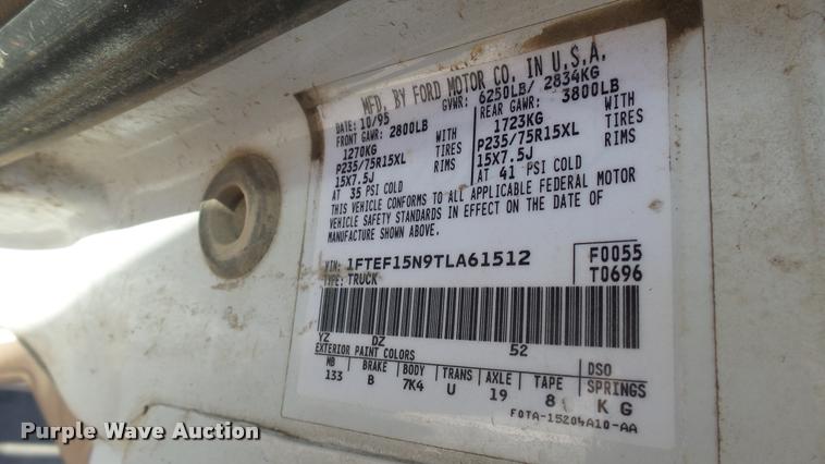 image for item DA0427 1996 Ford F150 pickup truck