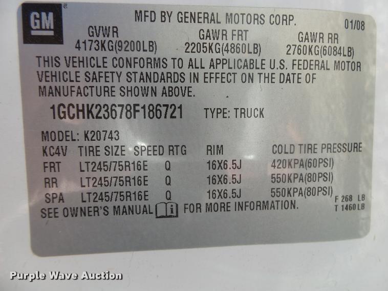 image for item DA2557 2008 Chevrolet Silverado 2500HD Crew Cab pickup truck