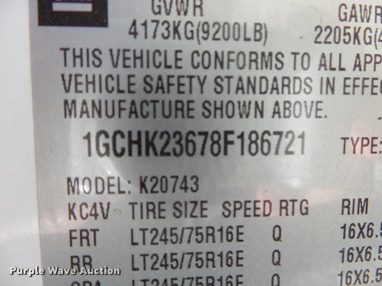 image for item DA2557 2008 Chevrolet Silverado 2500HD Crew Cab pickup truck