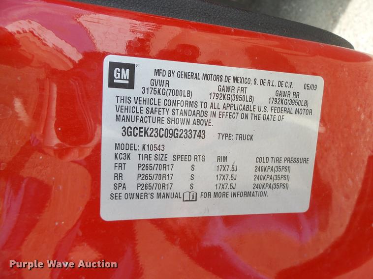 image for item DA3338 2009 Chevrolet Silverado 1500 Crew Cab pickup truck