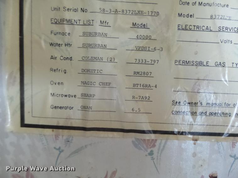 image for item DA3358 1993 Spartan Gulfstream 8372LXE RV