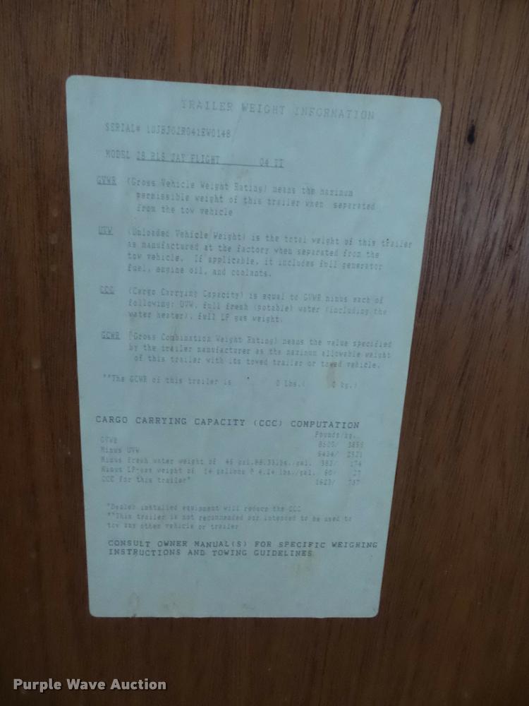 image for item DA5804 2004 Jayco Jayflight camper