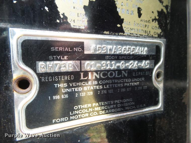 image for item DA7741 1953 Lincoln Capri