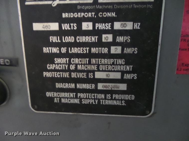 image for item DA9375 Bridgeport milling machine