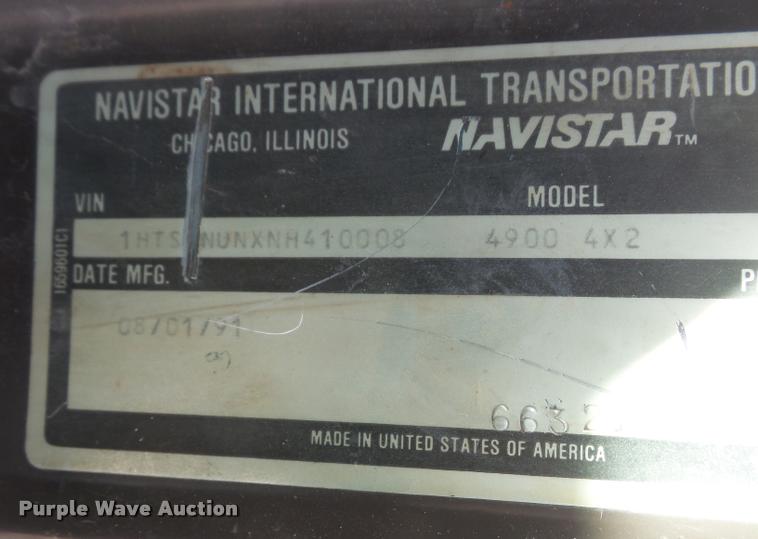 image for item DB0691 1992 International 4900 dump truck