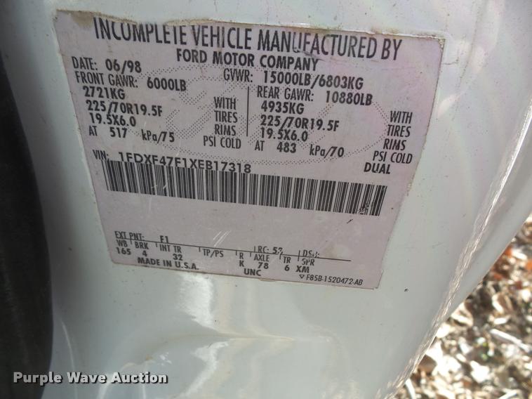 image for item DB0692 1999 Ford F450 Super Duty dump truck