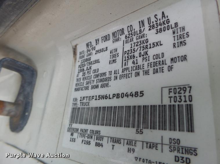 image for item DB1272 1990 Ford F150 pickup truck