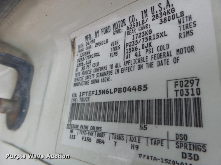 image for item DB1272 1990 Ford F150 pickup truck