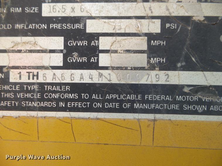 image for item DB5000 1991 Hillsboro equipment trailer