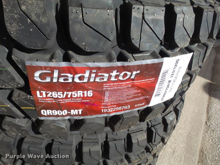 image for item DC9066 (4) Gladiator QR900-M/T LT265/75R16 tires