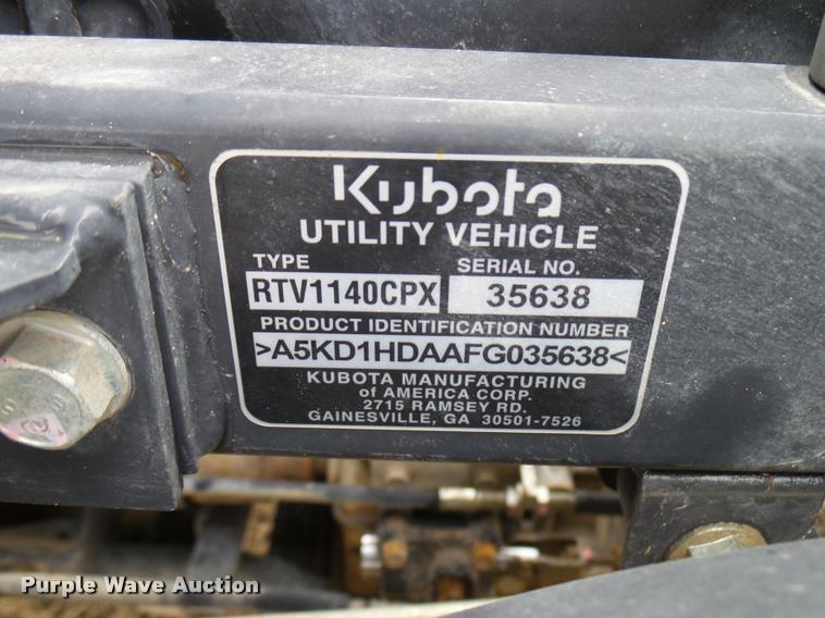 image for item DG9537 2015 Kubota RTV1140CPX utility vehicle