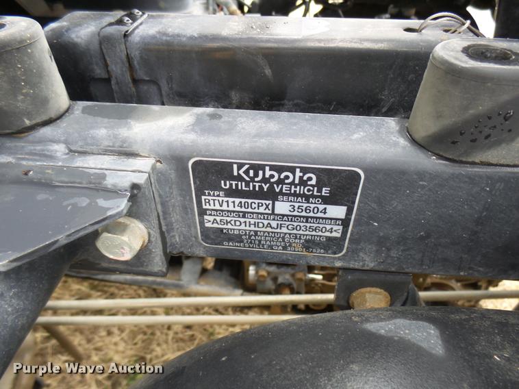 image for item DG9538 2015 Kubota RTV1140CPX utility vehicle