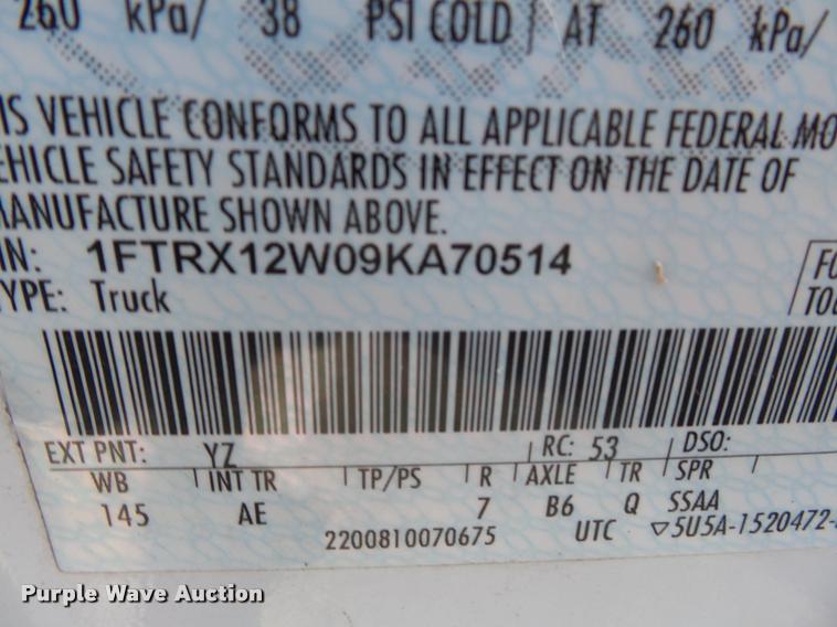 image for item K3321 2009 Ford F150 SuperCab pickup truck