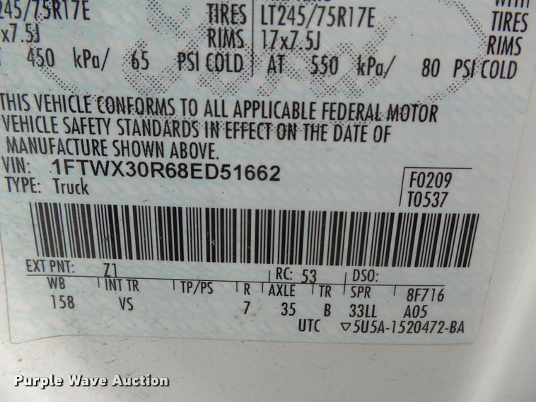 image for item K3332 2008 Ford F350 Super Duty SuperCab pickup truck