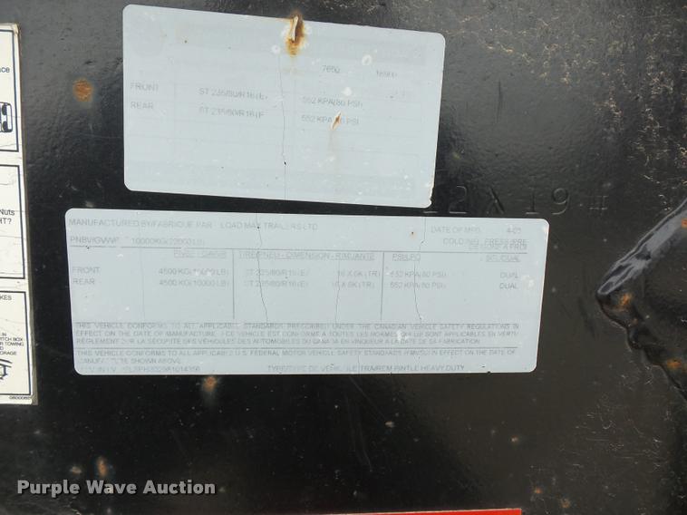 image for item L4634 2008 Load Max equipment trailer