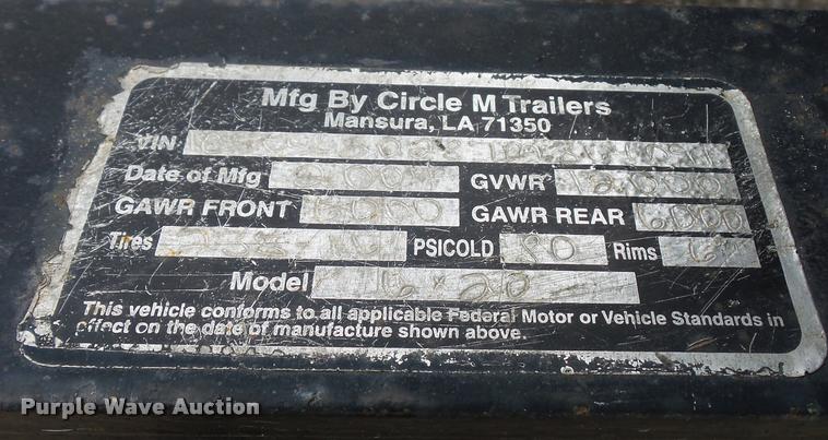 image for item L4635 2007 Circle M equipment trailer