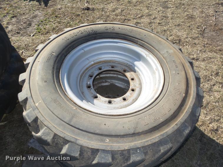 image for item AU9652 (4) 13.00-24 foam-filled tires