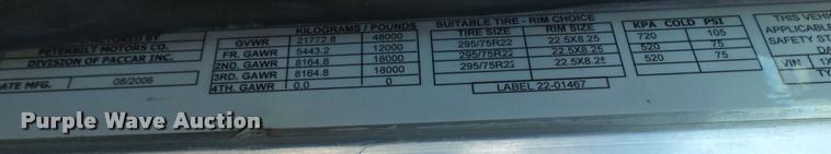 image for item DA0408 2007 Peterbilt 379 semi truck