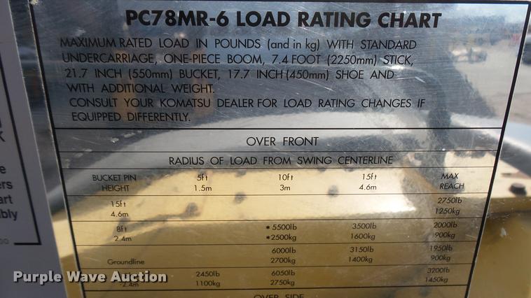 image for item DA0409 2007 Komatsu PC78MR-6 compact excavator