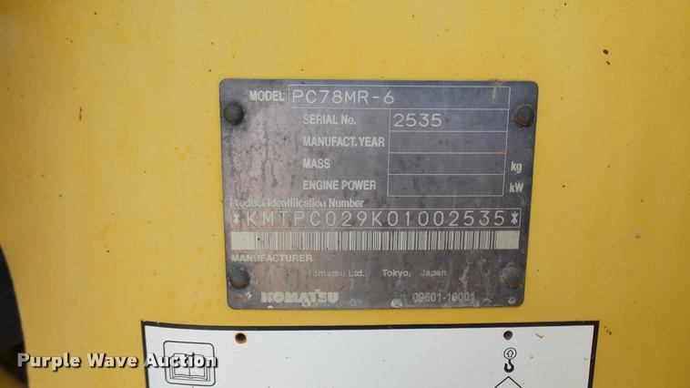 image for item DA0409 2007 Komatsu PC78MR-6 compact excavator