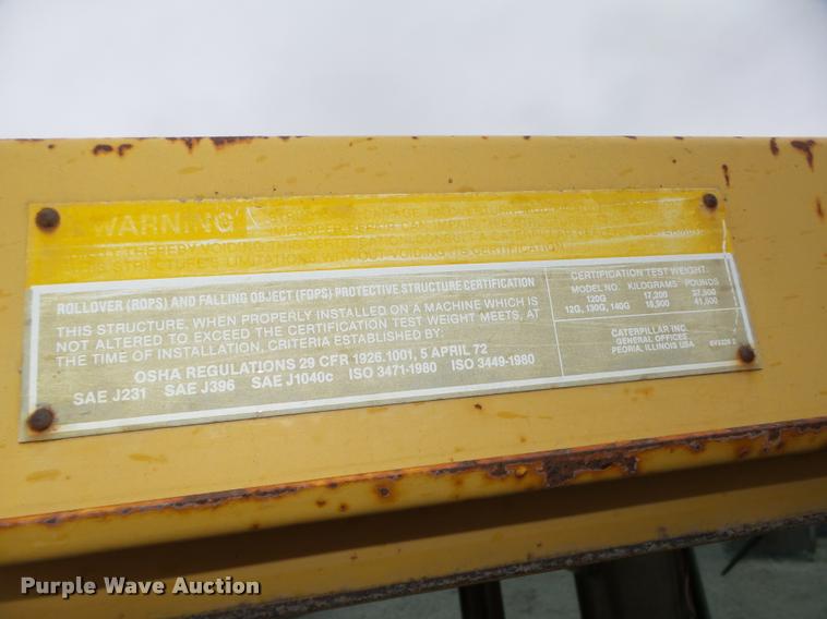 image for item DA0551 1989 Caterpillar 140G motor grader