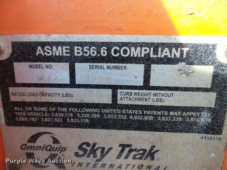 image for item DA7293 2000 Sky Trak 10542 telehandler