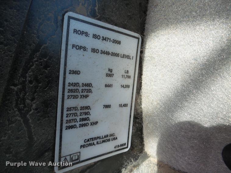 image for item DA7334 2014 Caterpillar 259D skid steer