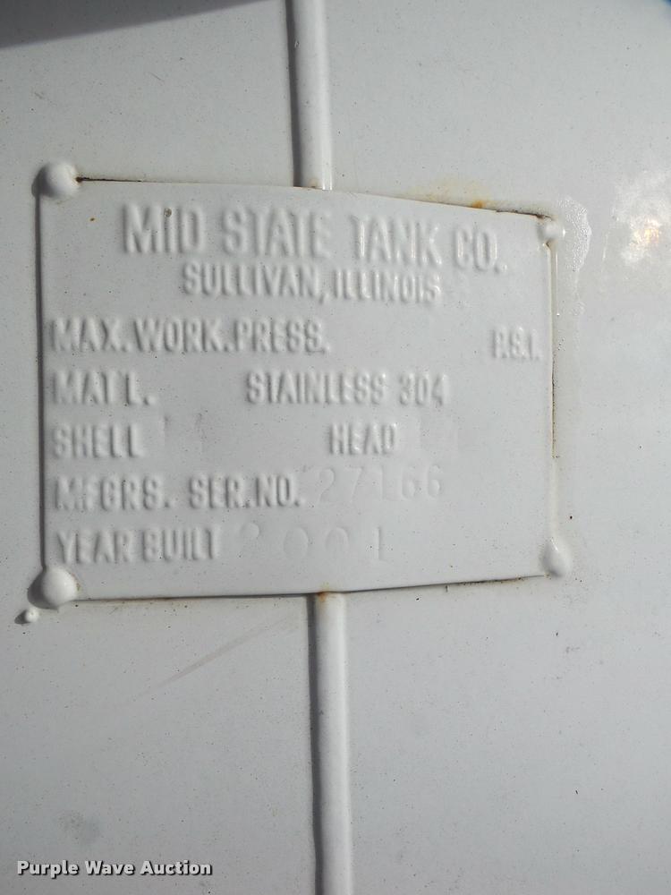 image for item DA7384 2001 Mid State water tank